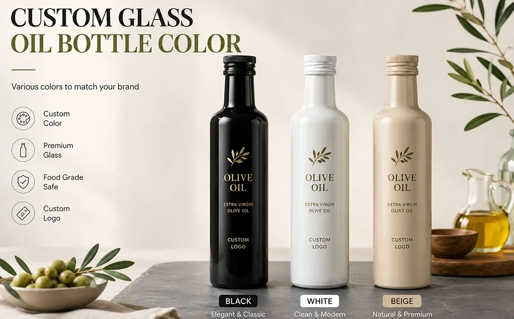 Custom Glass Olive Oil Bottle Color